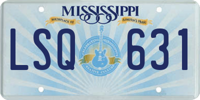 MS license plate LSQ631