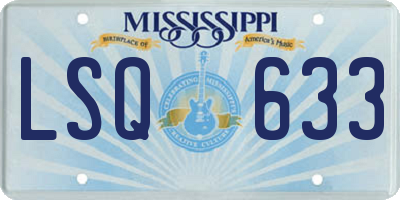 MS license plate LSQ633