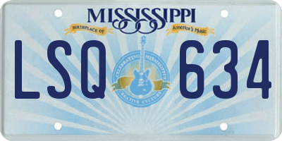 MS license plate LSQ634