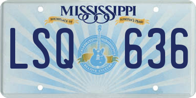 MS license plate LSQ636
