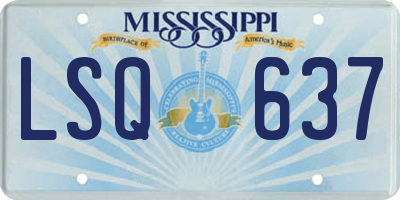 MS license plate LSQ637