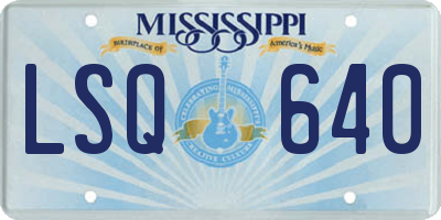 MS license plate LSQ640