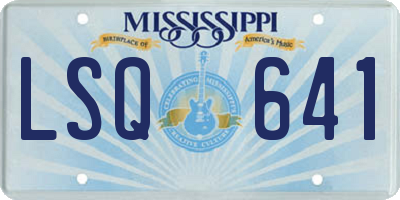MS license plate LSQ641