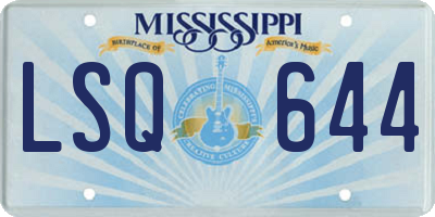 MS license plate LSQ644