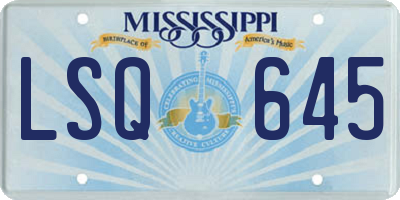 MS license plate LSQ645