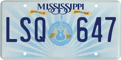 MS license plate LSQ647