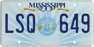 MS license plate LSQ649