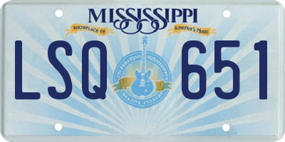 MS license plate LSQ651