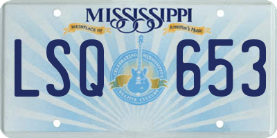 MS license plate LSQ653
