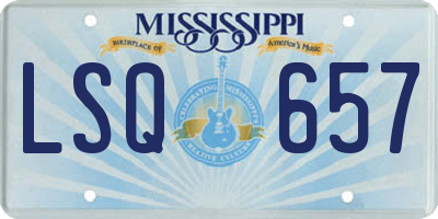 MS license plate LSQ657