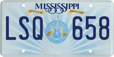MS license plate LSQ658