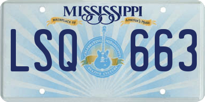 MS license plate LSQ663