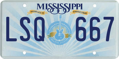 MS license plate LSQ667