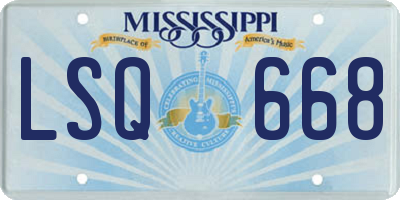 MS license plate LSQ668