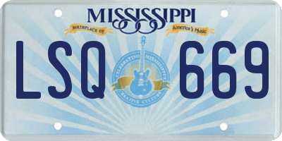 MS license plate LSQ669