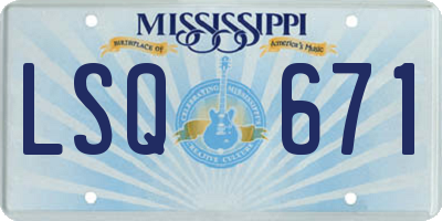 MS license plate LSQ671