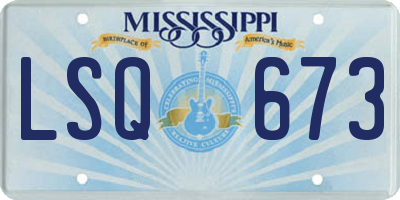 MS license plate LSQ673