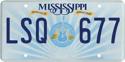 MS license plate LSQ677