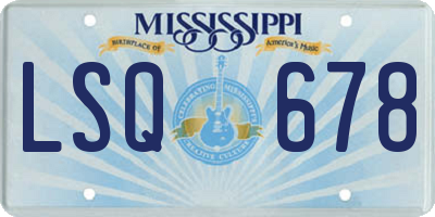 MS license plate LSQ678