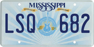 MS license plate LSQ682
