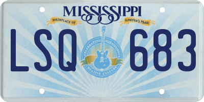MS license plate LSQ683
