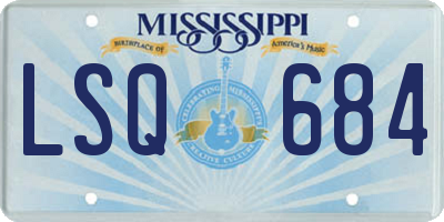 MS license plate LSQ684