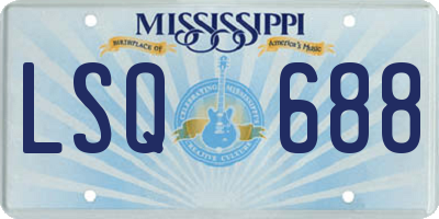 MS license plate LSQ688