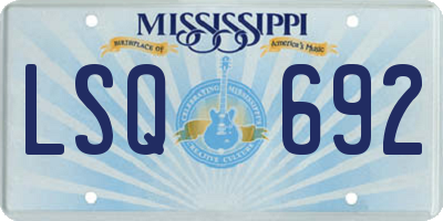 MS license plate LSQ692