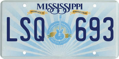 MS license plate LSQ693