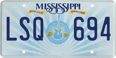 MS license plate LSQ694