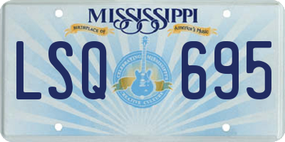 MS license plate LSQ695
