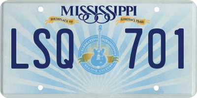 MS license plate LSQ701