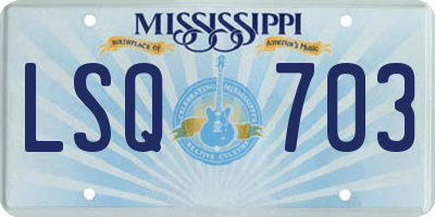 MS license plate LSQ703