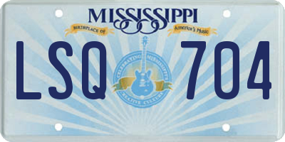 MS license plate LSQ704