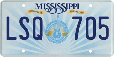 MS license plate LSQ705