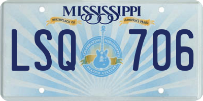 MS license plate LSQ706