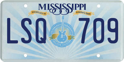MS license plate LSQ709