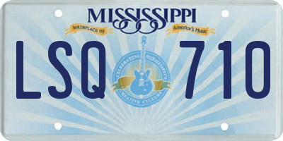 MS license plate LSQ710