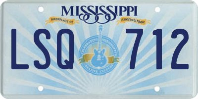 MS license plate LSQ712