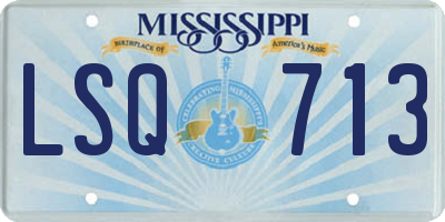 MS license plate LSQ713