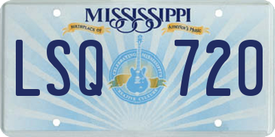 MS license plate LSQ720