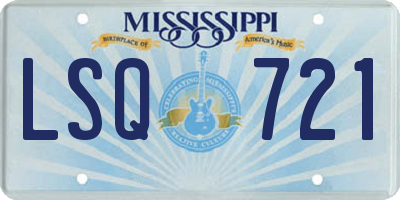MS license plate LSQ721