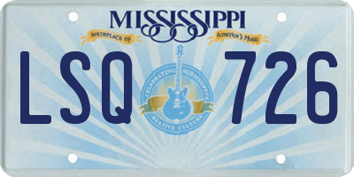 MS license plate LSQ726
