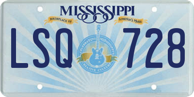 MS license plate LSQ728