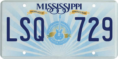 MS license plate LSQ729