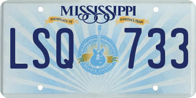 MS license plate LSQ733