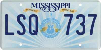 MS license plate LSQ737