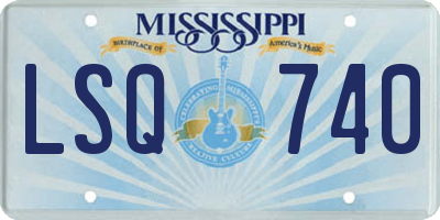 MS license plate LSQ740