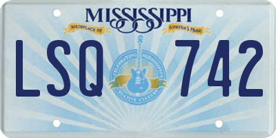 MS license plate LSQ742