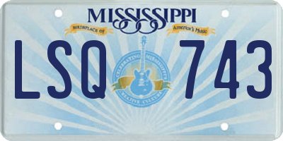 MS license plate LSQ743